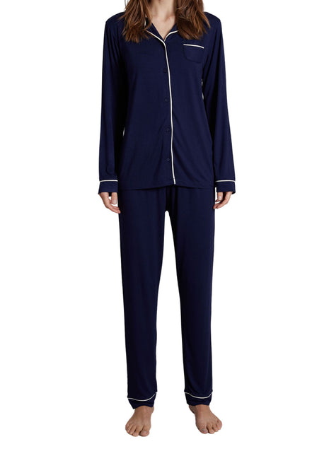 Tom Tailor pyjama lange broek sofia dark blue dames 60192-6085-630 Tom Tailor pyjama pantalon long sofia dark blue femmes