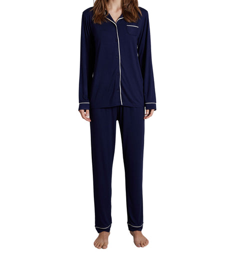 Tom Tailor pyjama lange broek sofia dark blue dames 60192-6085-630 Tom Tailor pyjama pantalon long sofia dark blue femmes
