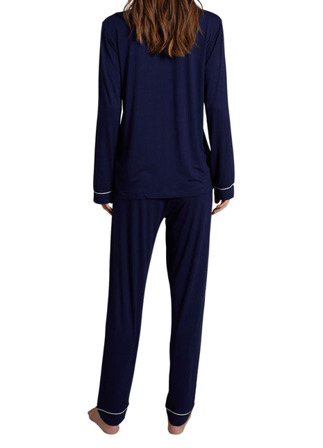 Tom Tailor pyjama lange broek sofia dark blue dames 60192-6085-630 Tom Tailor pyjama pantalon long sofia dark blue femmes