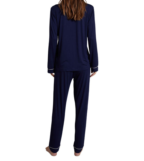 Tom Tailor pyjama lange broek sofia dark blue dames 60192-6085-630 Tom Tailor pyjama pantalon long sofia dark blue femmes