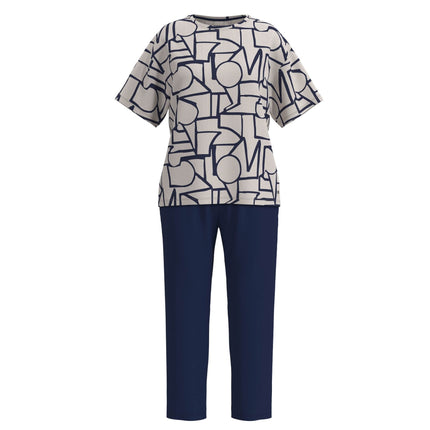 Tom Tailor pyjama lange broek stirling brown dames 60425-6085-515 Tom Tailor pyjama pantalon long stirling brown femmes
