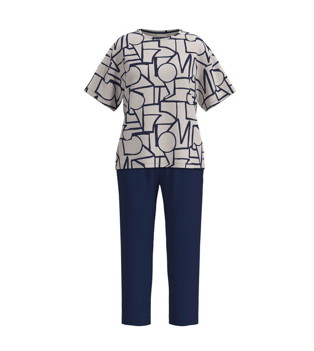 Tom Tailor pyjama lange broek stirling brown dames 60425-6085-515 Tom Tailor pyjama pantalon long stirling brown femmes