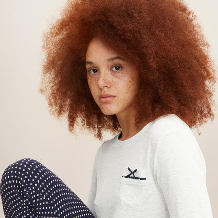 Tom Tailor pyjama lange broek vienna blue dames 60020-6061-625 Tom Tailor pyjama pantalon long vienna blue femmes
