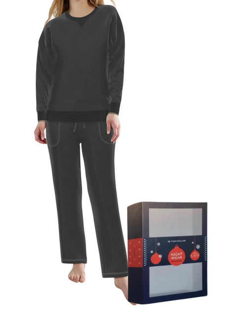 Tom Tailor pyjama lange broek xanthi black dames 60387-3041-920 Tom Tailor pyjama pantalon long xanthi black femmes