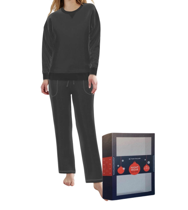 Tom Tailor pyjama lange broek xanthi black dames 60387-3041-920 Tom Tailor pyjama pantalon long xanthi black femmes