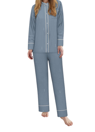 Tom Tailor pyjama lange broek xanthi blue dames 60362-6061-623 Tom Tailor pyjama pantalon long xanthi blue femmes