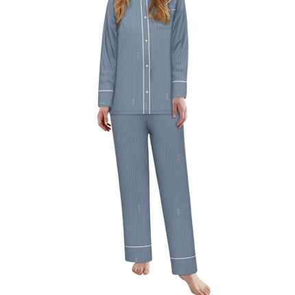 Tom Tailor pyjama lange broek xanthi blue dames 60362-6061-623 Tom Tailor pyjama pantalon long xanthi blue femmes