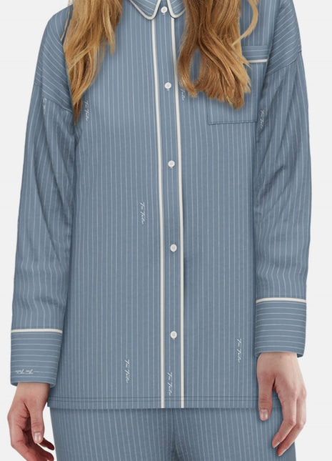 Tom Tailor pyjama lange broek xanthi blue dames 60362-6061-623 Tom Tailor pyjama pantalon long xanthi blue femmes