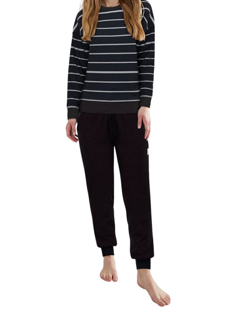 Tom Tailor pyjama lange broek xanthi dark blue dames 60375-3028-832 Tom Tailor pyjama pantalon long xanthi dark blue femmes