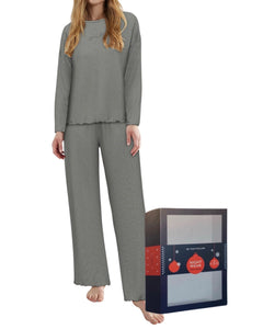 Tom Tailor pyjama lange broek xanthi grey dames 60388-6579-821 Tom Tailor pyjama pantalon long xanthi grey femmes