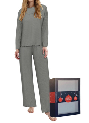Tom Tailor pyjama lange broek xanthi grey dames 60388-6579-821 Tom Tailor pyjama pantalon long xanthi grey femmes
