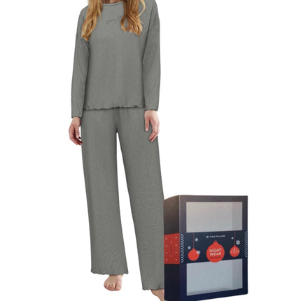 Tom Tailor pyjama lange broek xanthi grey dames 60388-6579-821 Tom Tailor pyjama pantalon long xanthi grey femmes