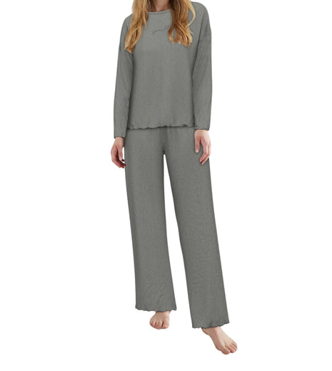 Tom Tailor pyjama lange broek xanthi grey dames 60388-6579-821 Tom Tailor pyjama pantalon long xanthi grey femmes