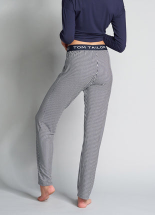 Tom Tailor pyjamabroek stripes blue dames  64004-6085-623 Tom Tailor pantalon de pyjama stripes blue femmes