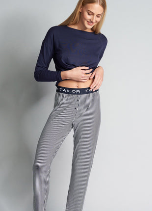 Tom Tailor pyjamabroek stripes blue dames  64004-6085-623 Tom Tailor pantalon de pyjama stripes blue femmes