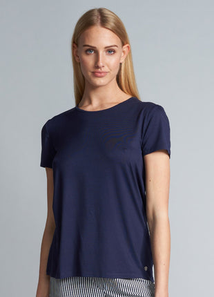 Tom Tailor pyjamashirt round neck solid blue dames  64007-6085-630 Tom Tailor haut de pyjama round neck solid blue femmes