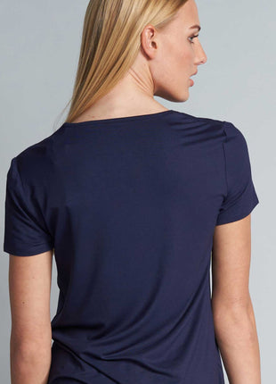 Tom Tailor pyjamashirt round neck solid blue dames  64007-6085-630 Tom Tailor haut de pyjama round neck solid blue femmes