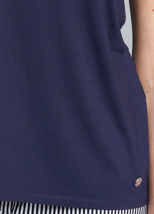 Tom Tailor pyjamashirt round neck solid blue dames  64007-6085-630 Tom Tailor haut de pyjama round neck solid blue femmes