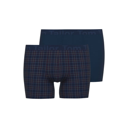 Tom Tailor short 2 pack kentucky blue checkered heren 75285-6061-625 Tom Tailor boxer lot de 2 kentucky blue checkered hommes
