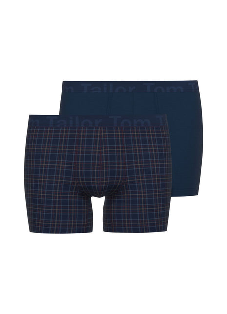 Tom Tailor short 2 pack kentucky blue checkered heren 75285-6061-625 Tom Tailor boxer lot de 2 kentucky blue checkered hommes