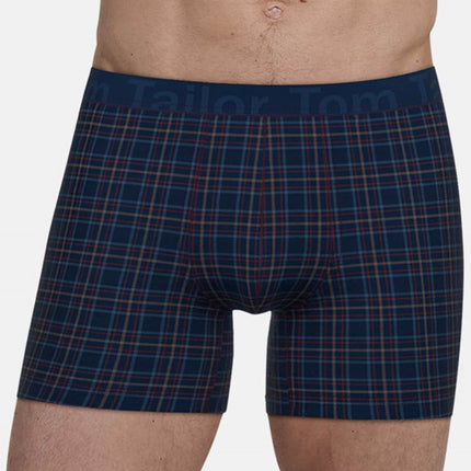 Tom Tailor short 2 pack kentucky blue checkered heren 75285-6061-625 Tom Tailor boxer lot de 2 kentucky blue checkered hommes