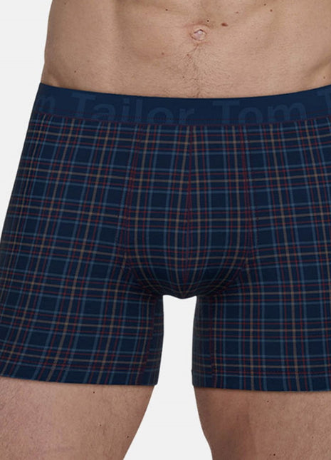 Tom Tailor short 2 pack kentucky blue checkered heren 75285-6061-625 Tom Tailor boxer lot de 2 kentucky blue checkered hommes