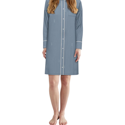 Tom Tailor slaapkleedje xanthi blue dames 60363-6061-623 Tom Tailor robe de nuit xanthi blue femmes