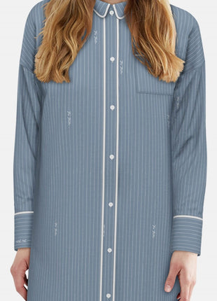 Tom Tailor slaapkleedje xanthi blue dames 60363-6061-623 Tom Tailor robe de nuit xanthi blue femmes