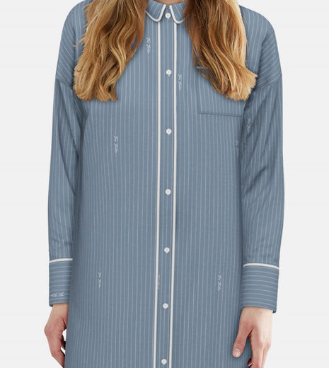 Tom Tailor slaapkleedje xanthi blue dames 60363-6061-623 Tom Tailor robe de nuit xanthi blue femmes