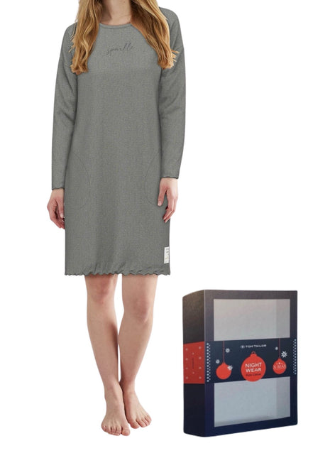 Tom Tailor slaapkleedje xanthi grey dames 60389-6579-821 Tom Tailor robe de nuit xanthi grey femmes