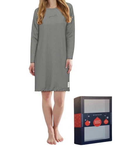 Tom Tailor slaapkleedje xanthi grey dames 60389-6579-821 Tom Tailor robe de nuit xanthi grey femmes