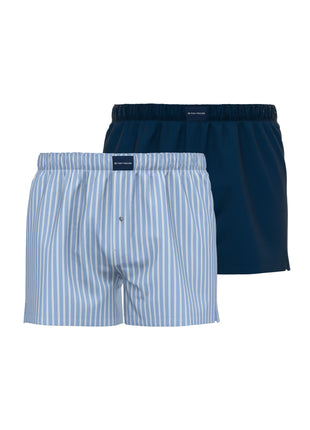 Tom Tailor wijde boxershort 2 pack dakota woven boxer shorts blue heren 70171-5100-613 Tom Tailor caleçon lot de 2 dakota woven boxer shorts blue hommes