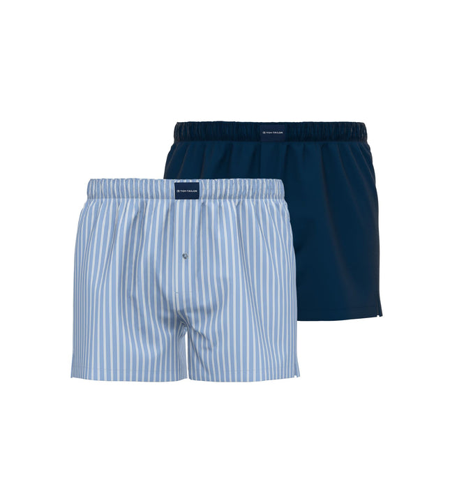 Tom Tailor wijde boxershort 2 pack dakota woven boxer shorts blue heren 70171-5100-613 Tom Tailor caleçon lot de 2 dakota woven boxer shorts blue hommes
