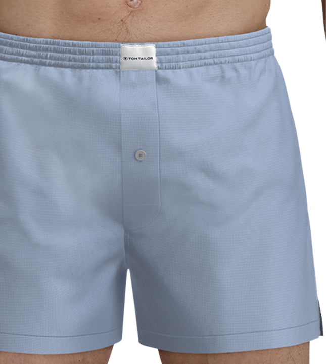 Tom Tailor wijde boxershort 2 pack dakota woven boxer shorts light blue heren 70171-5100-614 Tom Tailor caleçon lot de 2 dakota woven boxer shorts light blue hommes