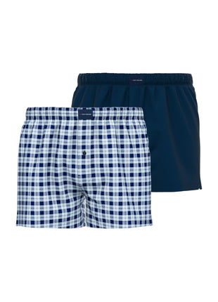 Tom Tailor wijde boxershort 2 pack woven boxer shorts blue heren 75275-5100-644 Tom Tailor caleçon lot de 2 woven boxer shorts blue hommes