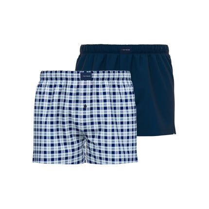 Tom Tailor wijde boxershort 2 pack woven boxer shorts blue heren 75275-5100-644 Tom Tailor caleçon lot de 2 woven boxer shorts blue hommes
