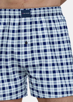 Tom Tailor wijde boxershort 2 pack woven boxer shorts blue heren 75275-5100-644 Tom Tailor caleçon lot de 2 woven boxer shorts blue hommes