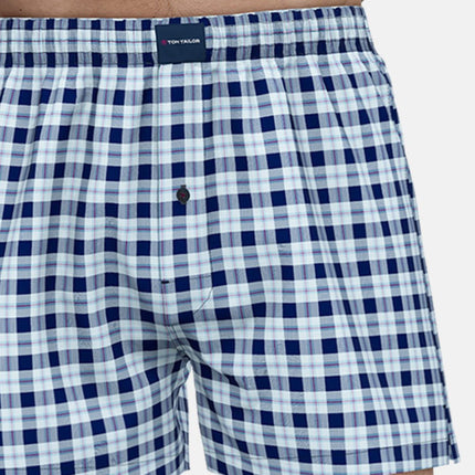 Tom Tailor wijde boxershort 2 pack woven boxer shorts blue heren 75275-5100-644 Tom Tailor caleçon lot de 2 woven boxer shorts blue hommes