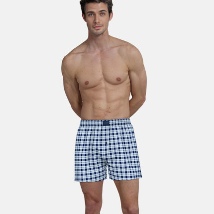 Tom Tailor wijde boxershort 2 pack woven boxer shorts blue heren 75275-5100-644 Tom Tailor caleçon lot de 2 woven boxer shorts blue hommes