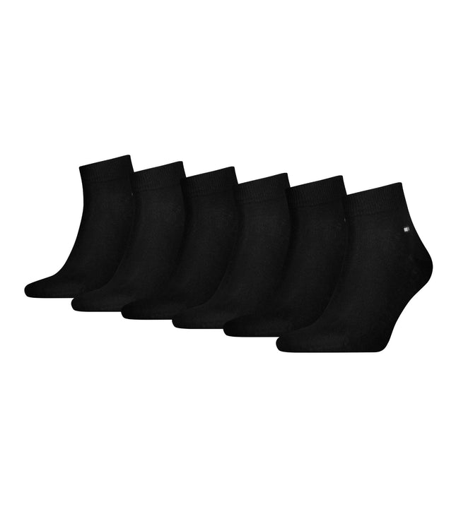 Tommy Hilfiger enkelsokken 6 paar quarter black heren 701219563-001 Tommy Hilfiger soquettes 6 paires quarter black hommes