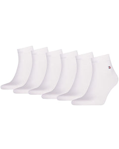 Tommy Hilfiger enkelsokken 6 paar quarter white heren 701219563-002 Tommy Hilfiger soquettes 6 paires quarter white hommes