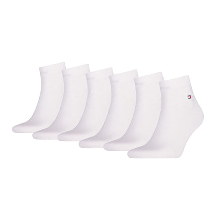 Tommy Hilfiger enkelsokken 6 paar quarter white heren 701219563-002 Tommy Hilfiger soquettes 6 paires quarter white hommes