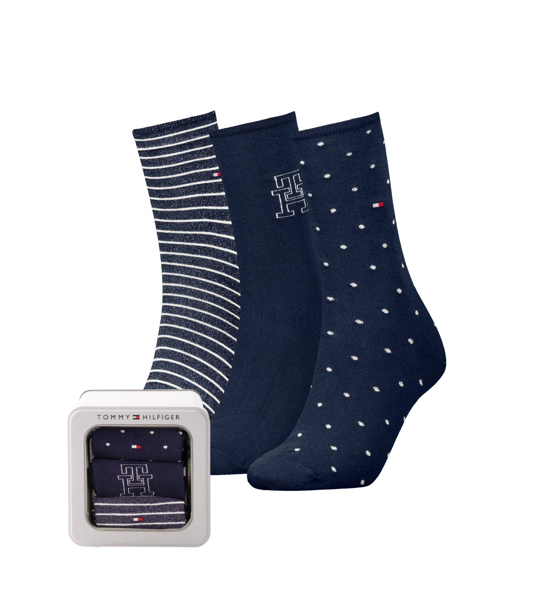 Tommy Hilfiger chaussettes paires giftbox sock navy femmes