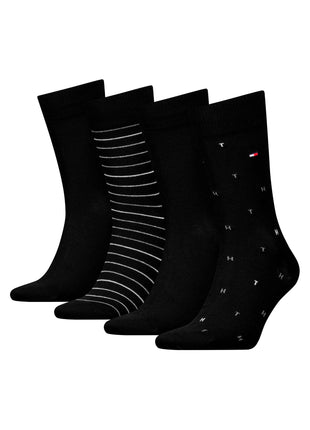 Tommy Hilfiger sokken 4 paar tin giftbox sock black heren 701235375-002 Tommy Hilfiger chaussettes 4 paires tin giftbox sock black hommes