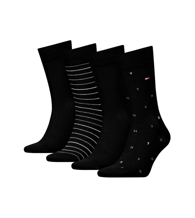 Tommy Hilfiger sokken 4 paar tin giftbox sock black heren 701235375-002 Tommy Hilfiger chaussettes 4 paires tin giftbox sock black hommes