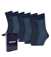 Tommy Hilfiger chaussettes 6 paires tin giftbox birdey sock navy hommes