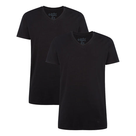 Bamboo Basics t-shirt col v lot de 2 knitted v-neck t-shirt black hommes