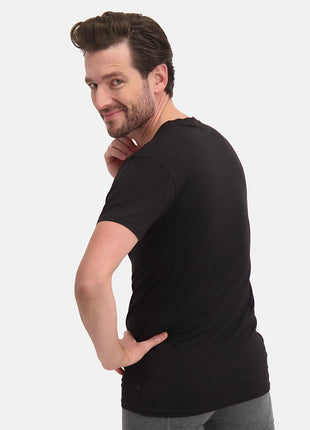 Bamboo Basics t-shirt v-neck 2 pack knitted v-neck t-shirt black men