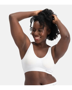 Bamboo Basics wit naadloos bh-topje voor dames, vooraanzicht