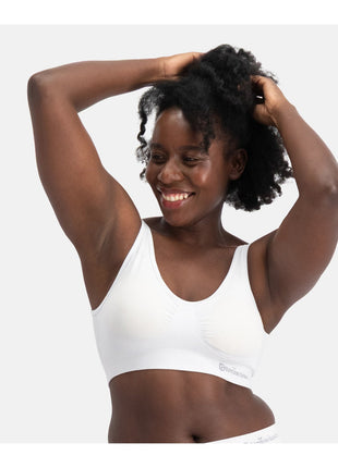 Bamboo Basics wit naadloos bh-topje voor dames, vooraanzicht